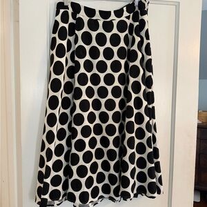 Who What Wear Black and Cream Polka Dot Blouse